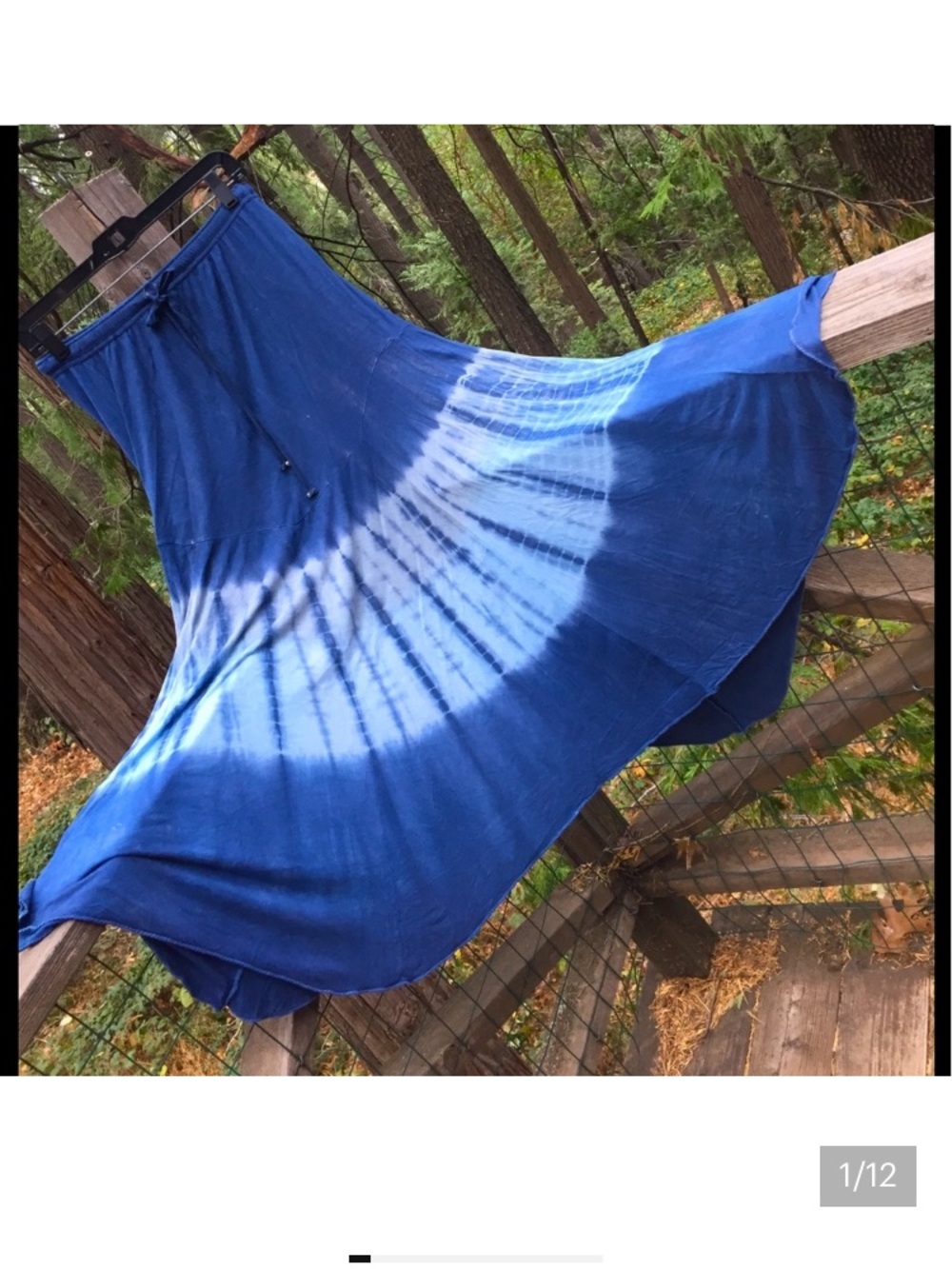 Tie-Dye Blue Circle Skirt